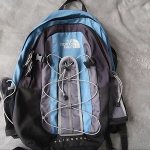 North face slingshot light blue bookbag